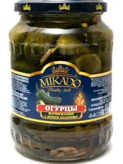 Микадо Огурцы с перцем халапеньо 720мл.